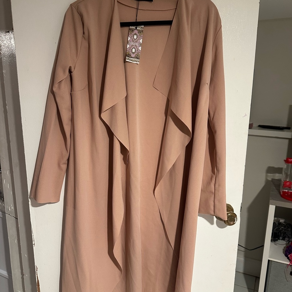 Elegant Tan Women's Duster Coat